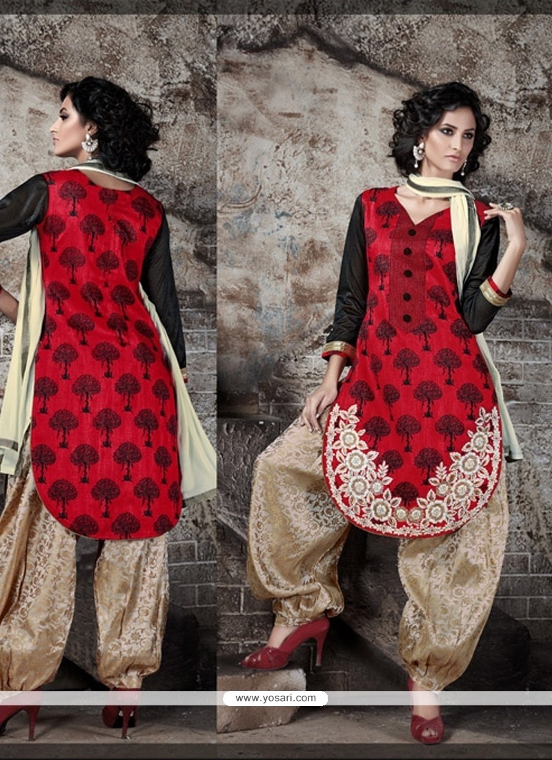 Noble Bhagalpuri Silk Designer Patiala Salwar Kameez