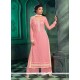 Versatile Resham Work Pink Georgette Designer Suit