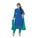 Ravishing Resham Work Cotton Satin Blue Designer Suit