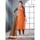 Phenomenal Chanderi Cotton Lace Work Churidar Designer Suit