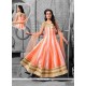 Masterly Orange And Pink Art Silk Anarkali Salwar Kameez