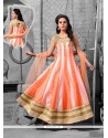 Masterly Orange And Pink Art Silk Anarkali Salwar Kameez
