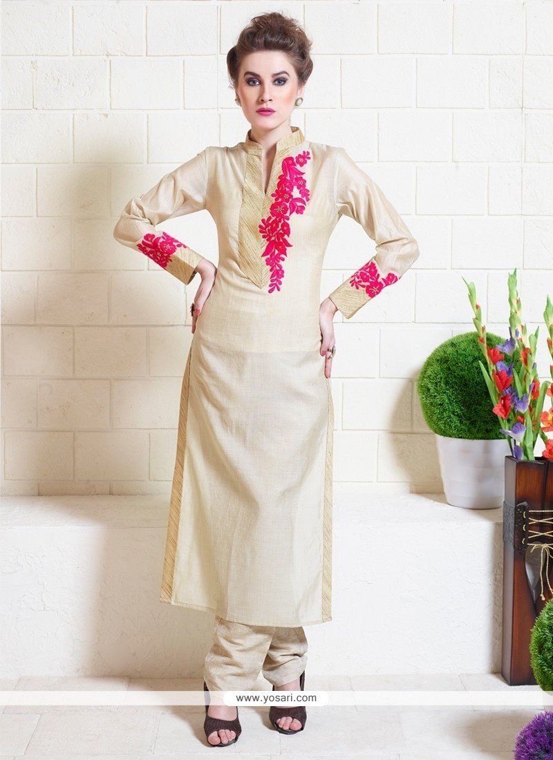Classy Tussar Silk Resham Work Designer Suit