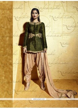 Green Bhagalpuri Silk Designer Suit