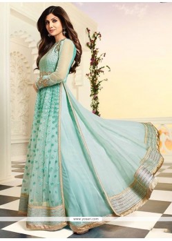 Shilpa Shetty Turquoise A Line Lehenga Choli