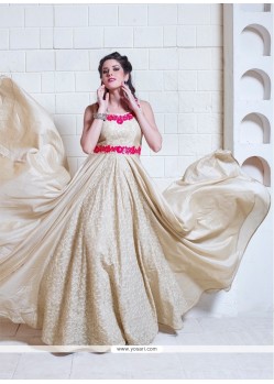 Alluring Silk Embroidered Work Designer Gown
