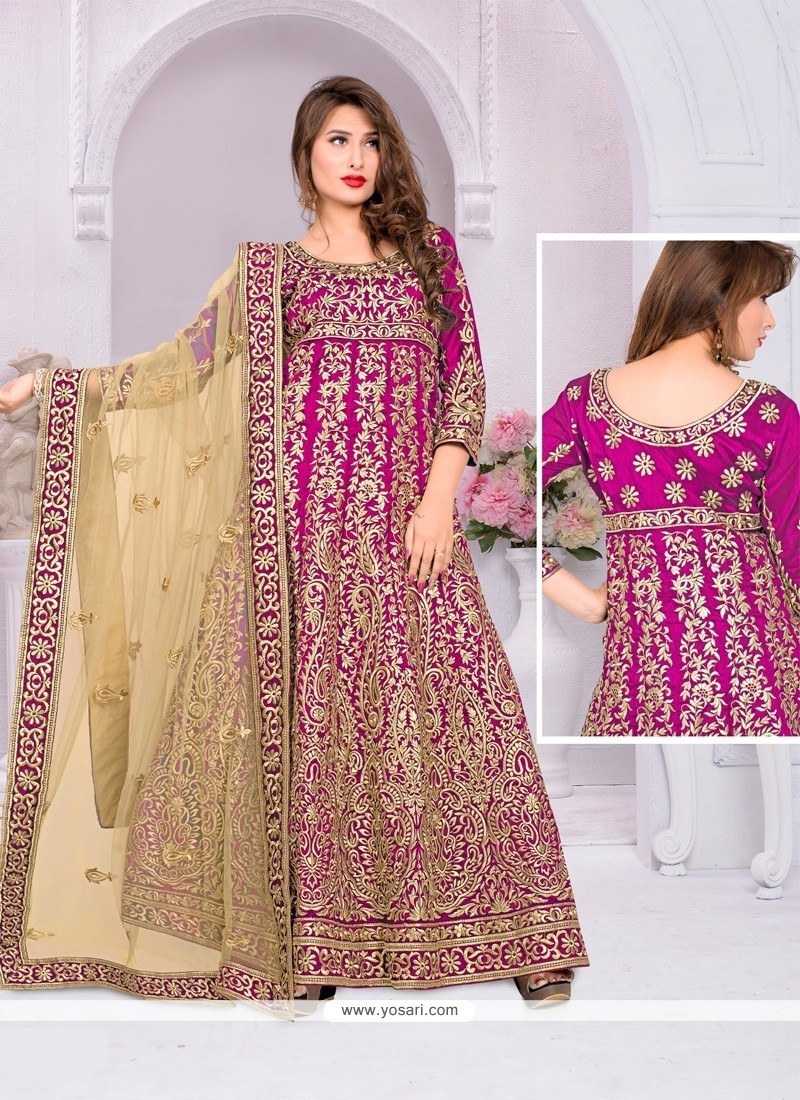Radiant Banglori Silk Pink Resham Work Designer Suit