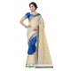 Prime Banarasi Silk Blue Embroidered Work Designer Saree