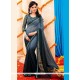 Black And Grey Shaded Georgette Saree