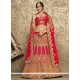 Snazzy Embroidered Work Red A Line Lehenga Choli