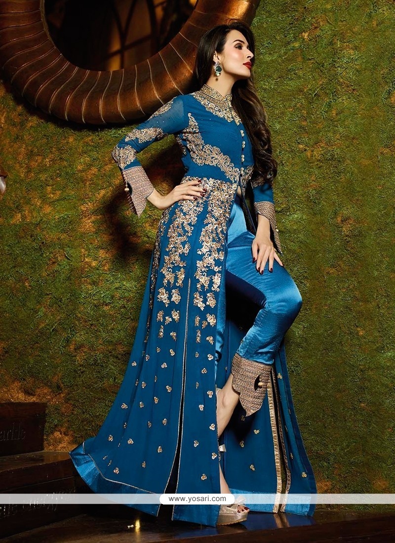 Malaika Arora Khan Georgette Embroidered Work Designer Suit