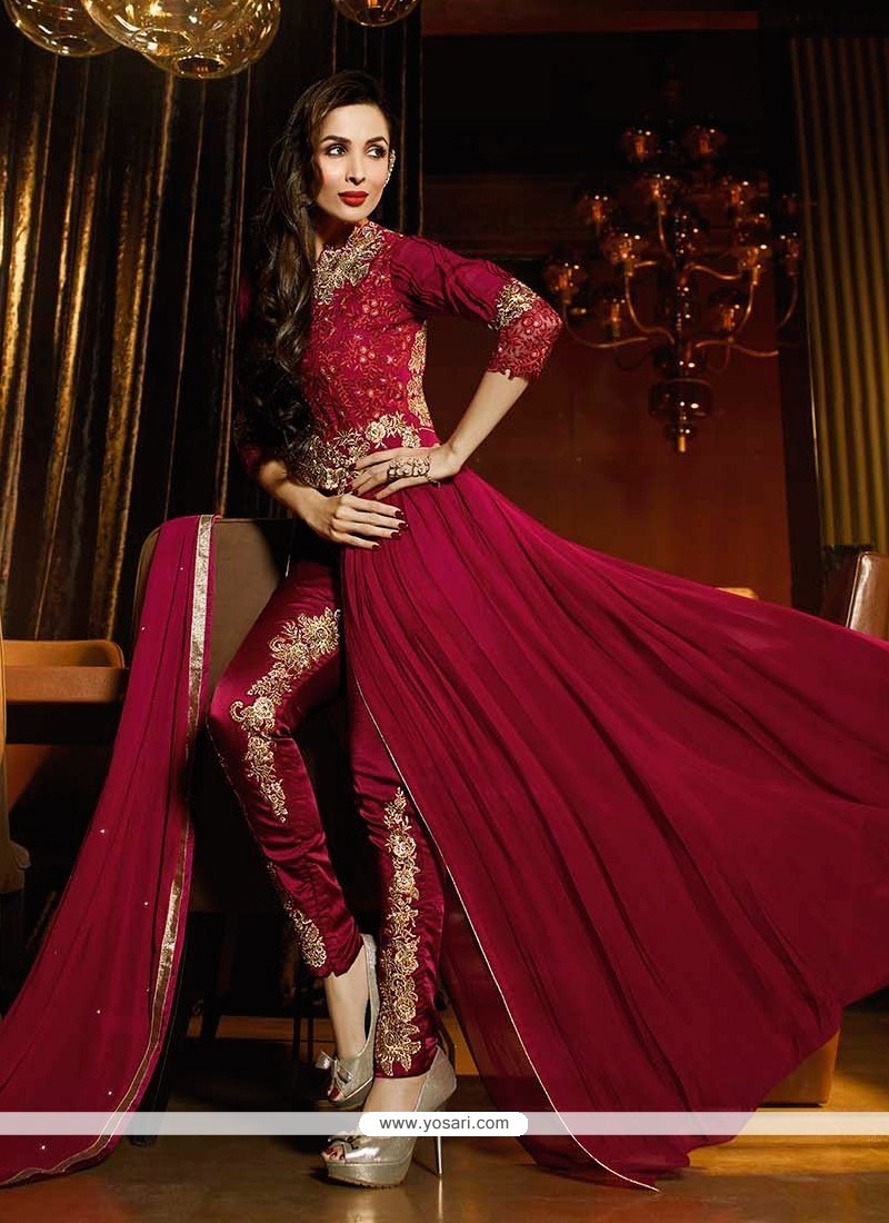 Malaika Arora Khan Maroon Designer Suit