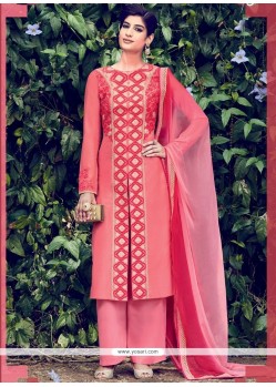 Fascinating Cotton Satin Embroidered Work Designer Salwar Suit