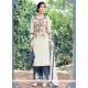 Hypnotic Cotton Satin White Embroidered Work Designer Salwar Suit