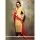 Fashionable Yellow Embroidered Work Georgette Churidar Designer Suit