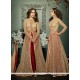 Latest Beige And Maroon Embroidered Work Net Designer Suit