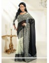 Off White And Black Shaded Georgette Saree