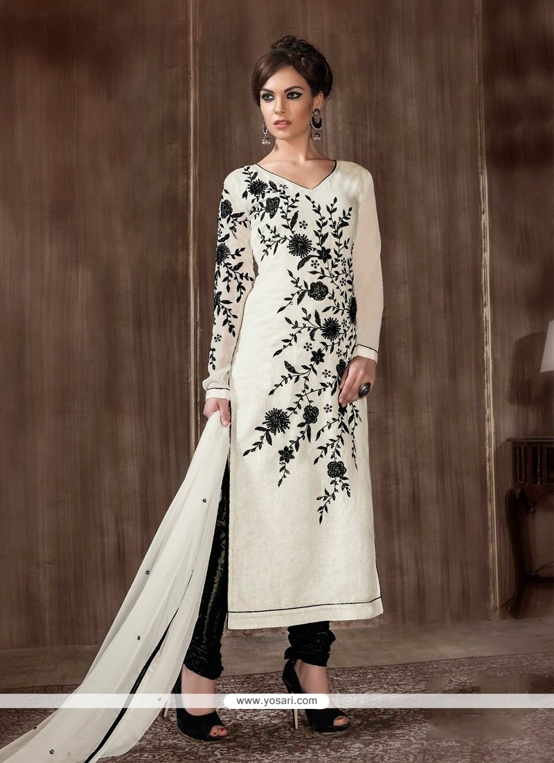 Beautiful Georgette Off White Designer Suit