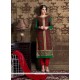 Compelling Georgette Green And Red Churidar Designer Suit