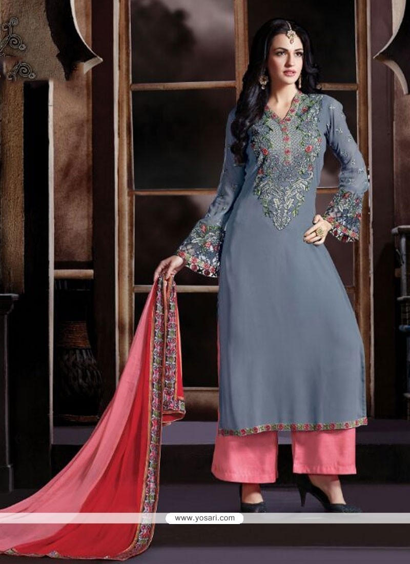 Pleasing Georgette Pink Designer Pakistani Salwar Suit