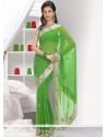Markable Green Faux Georgette Saree