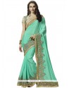Dainty Faux Crepe Embroidered Work Designer Saree