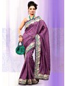 Dusty Purple Art Bhagalpuri Jacquard Silk Saree