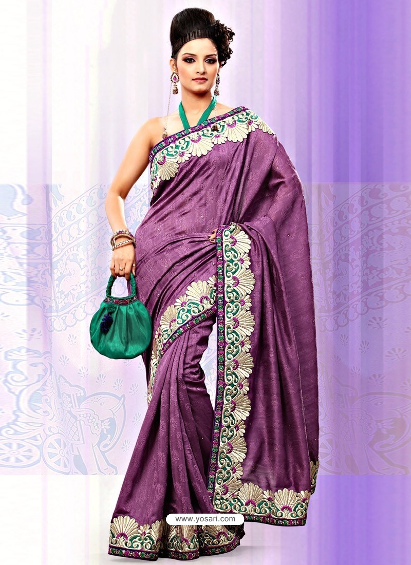 Dusty Purple Art Bhagalpuri Jacquard Silk Saree