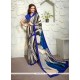 Fetching Faux Crepe Multi Colour Print Work Casual Saree
