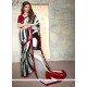Staggering Faux Crepe Print Work Casual Saree