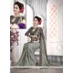 Outstanding Patch Border Work Faux Chiffon Casual Saree