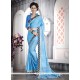 Remarkable Patch Border Work Turquoise Casual Saree