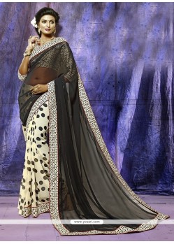 Dignified Print Work Georgette Casual Saree