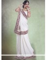 Off White Embroidered Work Jacquard Classic Designer Saree
