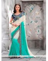 Refreshing Pure Georgette Embroidered Work Classic Designer Saree