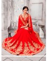 Majestic Pure Chiffon Red Classic Designer Saree