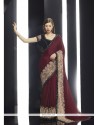 Heavenly Brown Embroidered Work Classic Designer Saree