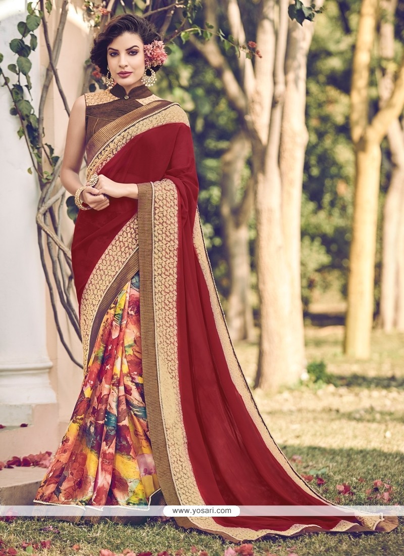 Modish Georgette Multi Colour Designer Saree