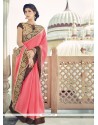 Resplendent Pink Designer Saree