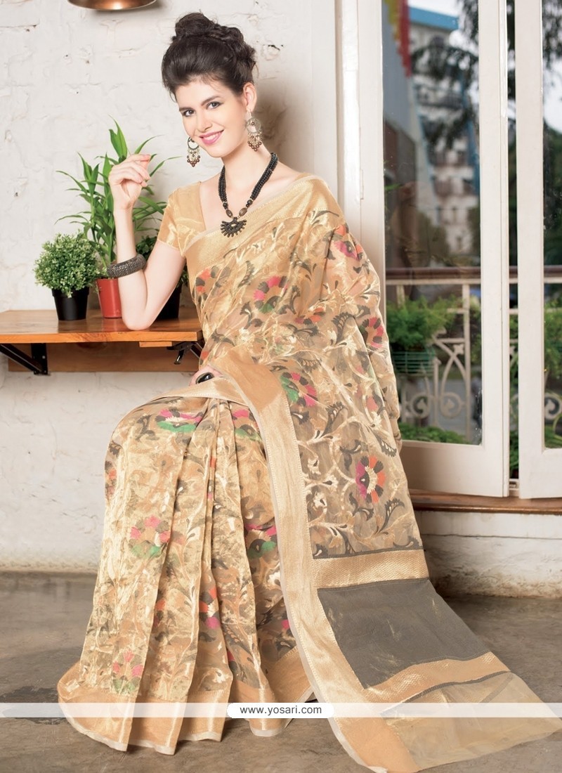 Glorious Tissue Zari Work Designer Saree