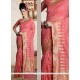 Gripping Pink Zari Work Designer Saree