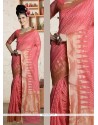 Gripping Pink Zari Work Designer Saree