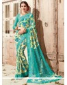 Flawless Multi Colour Print Work Georgette Casual Saree