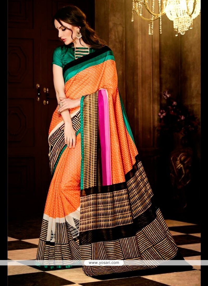 Lordly Print Work Casual Saree