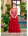 Fantastic Red Net Designer Gown