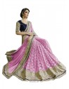 Especial Pink Embroidered Work Fancy Fabric Designer Saree