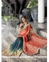 Irresistible Multi Colour Patch Border Work Designer Saree