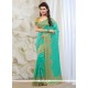 Heavenly Turquoise Silk Classic Designer Saree