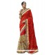 Snazzy Red Patch Border Work Georgette Classic Designer Saree