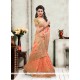 Excellent Orange Silk Designer Saree